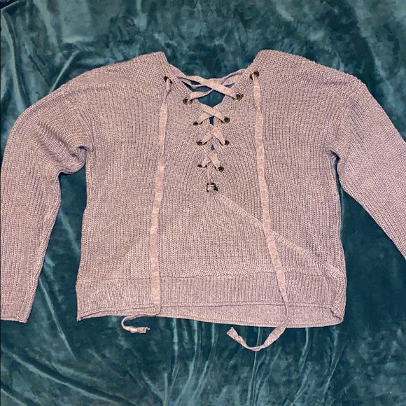Thick lace up front sweater - Picture 1 of 2